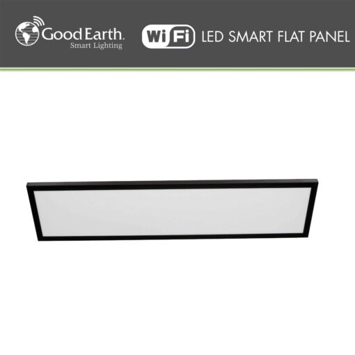 Good Earth Lighting Smart Flat Panel 1-Light 47.7-in Matte Black LED Flush Mount Light - Image 2