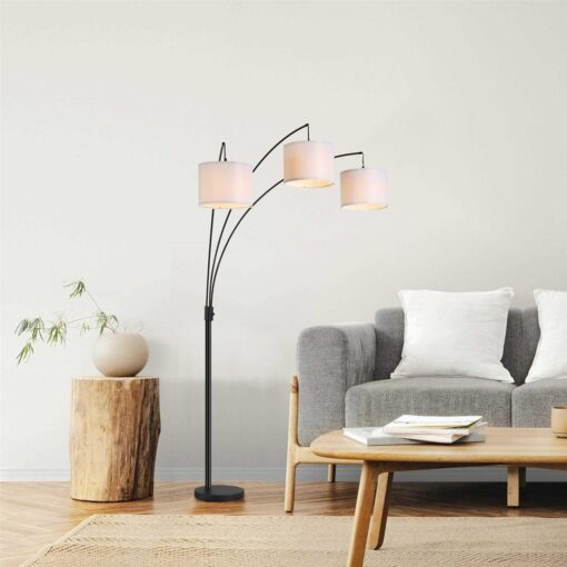 Cedar Hill 82-in White and Black Arc Floor Lamp Marble 418508 - Image 4