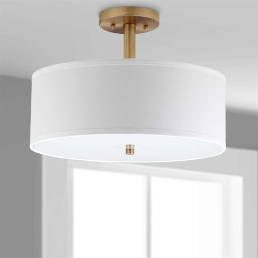 Safavieh Clara 3 Light 16 in. Dia. Semi Flush Drum Light - Image 5