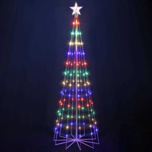OUSHENG 6' Multicolor LED Animated Outdoor Christmas Tree Lightshow Decorations