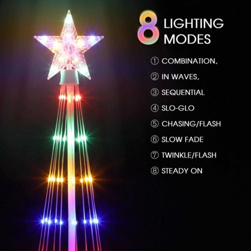 OUSHENG 6' Multicolor LED Animated Outdoor Christmas Tree Lightshow Decorations - Image 3