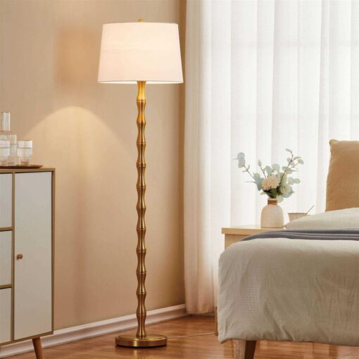 KAWOTI Floor Lamp with White Shade