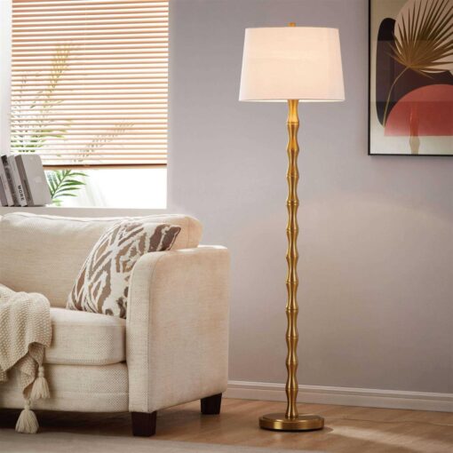 KAWOTI Floor Lamp with White Shade - Image 3