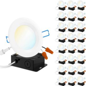 Sunco Lighting 24 Pack 4 Inch LED Recessed Lighting Slim Ceiling Lights