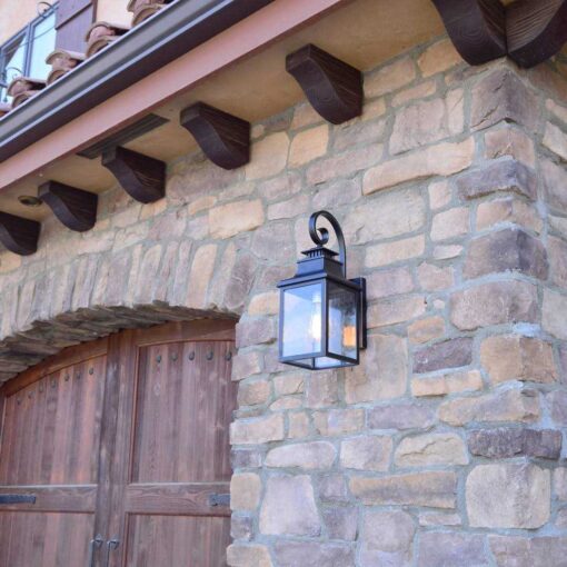 Anner 18 H Seeded Glass Outdoor Wall Lantern Red Barrel Studio Fixture Finish - Image 3