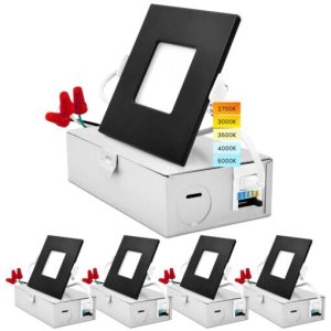 Luxrite 3 in. Canless Ultra Thin J-Box 8-Watt CCT 2700K LR23754 LR23855-4PK