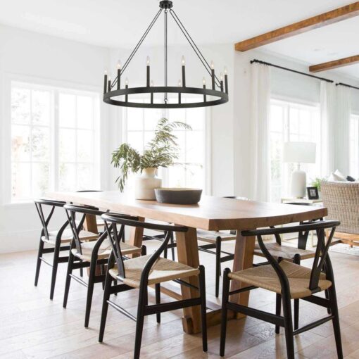Acroma 12-light 40In Modern Farmhouse Wagon Wheel Chandelier - Image 5