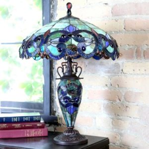 Copper Grove Glenbow 26-inch Tiffany-style Stained Glass Victorian Double-lit Table Lamp