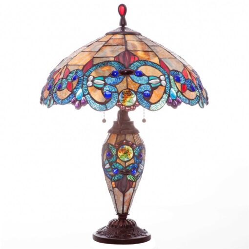 Copper Grove Glenbow 26-inch Tiffany-style Stained Glass Victorian Double-lit Table Lamp - Image 2