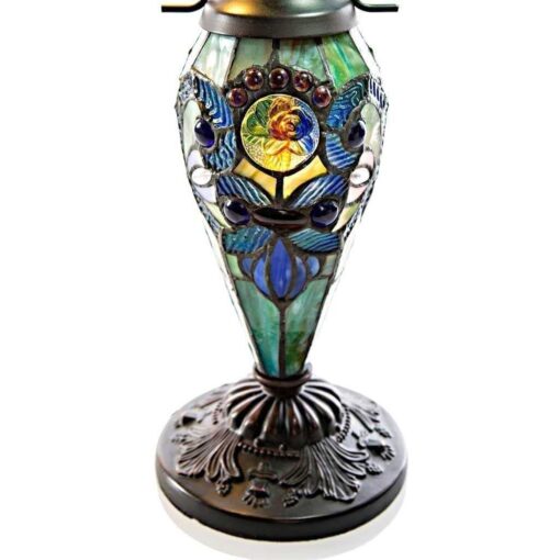 Copper Grove Glenbow 26-inch Tiffany-style Stained Glass Victorian Double-lit Table Lamp - Image 3