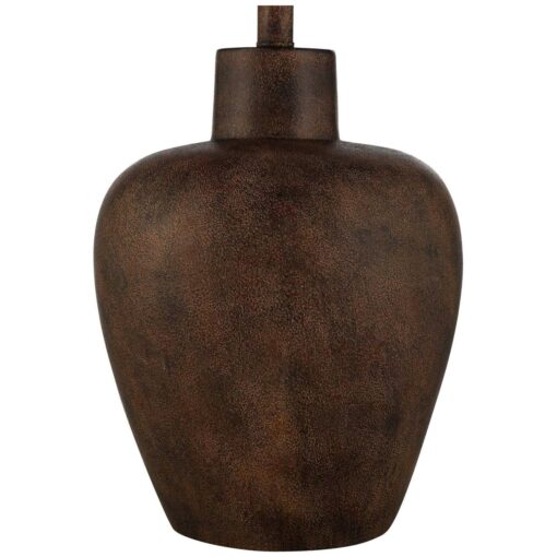 Regency Hill Glenn Rustic Farmhouse Table Lamps 27 Tall Set of 2 Dark Terra Cotta Tapered Fabric Drum for Bedroom Living Room Bedside Nightstand Home - Image 3