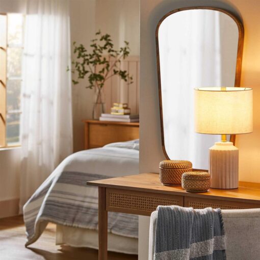 Hearth & Hand with Magnolia Fluted Ceramic Table Lamp Cream - Image 4