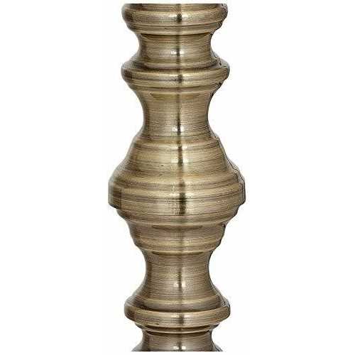 Regency Hill Montebello Traditional Adjustable Swing Arm Floor Lamp Standing 60 Tall Antique Brass Metal Column Golden Tan Bell Shade for Living - Image 3