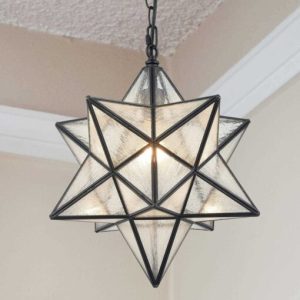 Moravian Star Pendant Light Glass Hanging Star Lights Chain