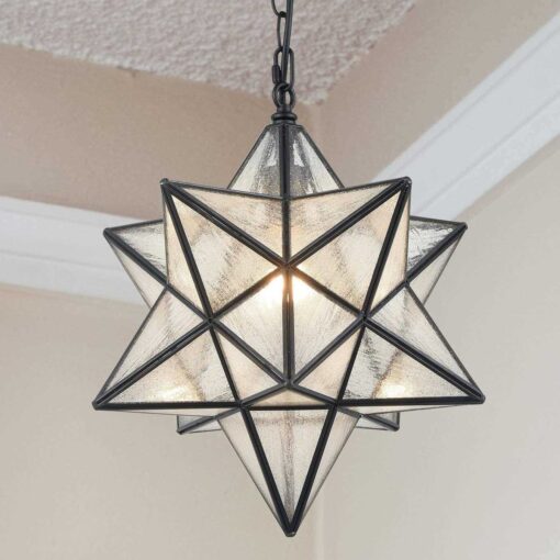 Moravian Star Pendant Light Glass Hanging Star Lights Chain