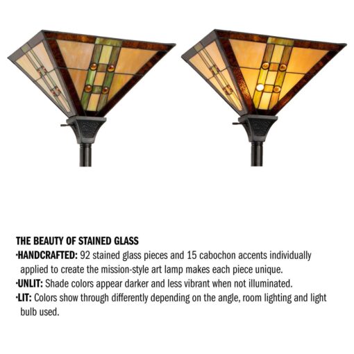 Lavish Home Tiffany Style Floor Lamp - Image 3
