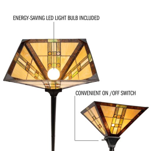 Lavish Home Tiffany Style Floor Lamp - Image 2