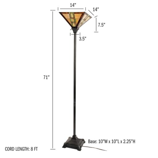 Lavish Home Tiffany Style Floor Lamp - Image 5
