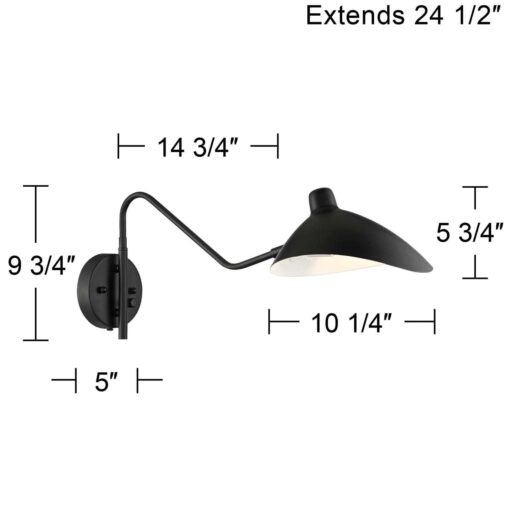 360 Lighting Modern Swing Arm Wall Lamp Plug-in Light Fixture Bedroom Bedside Living Room Reading - Image 3