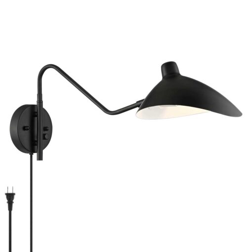 360 Lighting Modern Swing Arm Wall Lamp Plug-in Light Fixture Bedroom Bedside Living Room Reading - Image 5