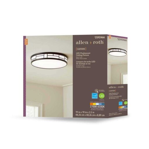 allen + roth Daphne 19-in Black Flush Mount Light Energy Star MXL1088-LED35K9027B - Image 3