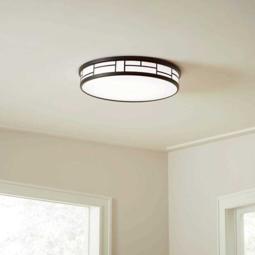 allen + roth Daphne 19-in Black Flush Mount Light Energy Star MXL1088-LED35K9027B - Image 4