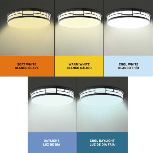 allen + roth Daphne 19-in Black Flush Mount Light Energy Star MXL1088-LED35K9027B - Image 5