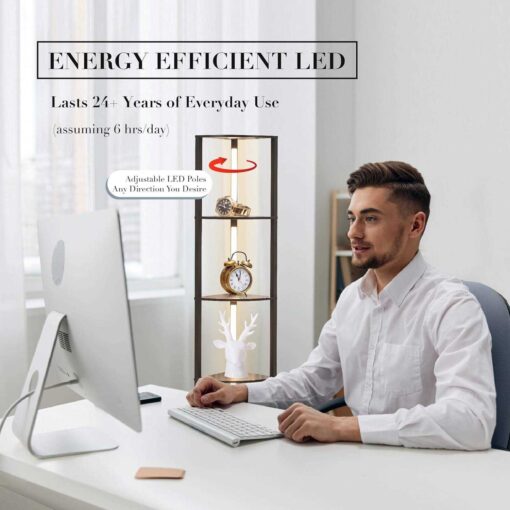 FENLO Fancy Edge 64 Corner Shelf Floor Lamp for Living Rooms - Image 2