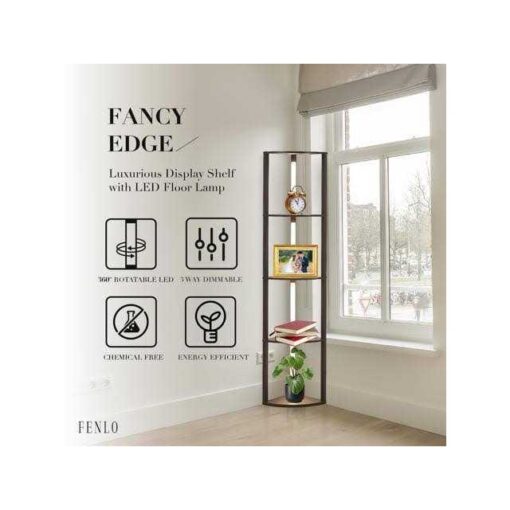 FENLO Fancy Edge 64 Corner Shelf Floor Lamp for Living Rooms - Image 3