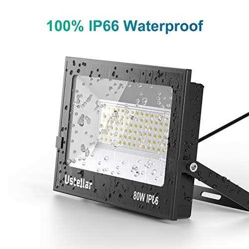 Ustellar 3 Pack 80W Led Flood Lights Outdoor Bright 24000LM Security Lights Outside Lamp IP66 Waterproof 5000k Daylight - Image 3