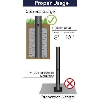 Solus Outdoor Direct Burial Aluminum Lamp Post Fits Most Standard 3 in. Post Top Fixtures Includes Inlet Hole - Image 5