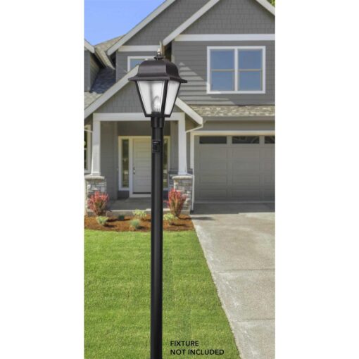 Solus 8 ft Outdoor Direct Burial Lamp Post with Convenience Outlet Fits 3 in. Post Top - Image 5