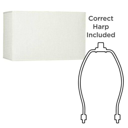 Springcrest Set of 2 Rectangular Lamp Shades Off-White Medium 16 Wide x 8 Deep x 10 High Spider with Replacement Harp and Finial Fitting 657X7 - Image 3