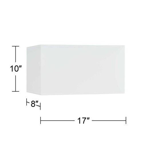 Possini Euro Design Rectangular Lamp Shade Faux Silk Large 17 inch Wide x 8 inch Deep x 10 inch High Spider with Harp and Finial Fitting 30P - Image 3