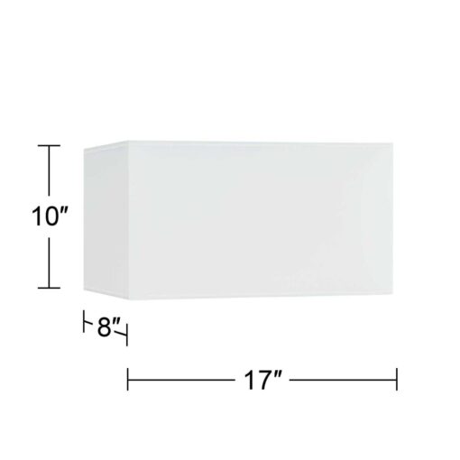 Possini Euro Design Rectangular Lamp Shade Faux Silk Large 17 inch Wide x 8 inch Deep x 10 inch High Spider with Harp and Finial Fitting 30P - Image 4