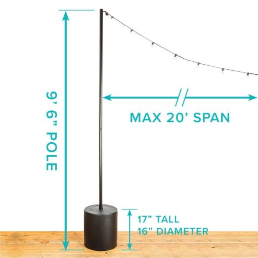 Allsop String Light Pole Stand with Tank Base - Image 2