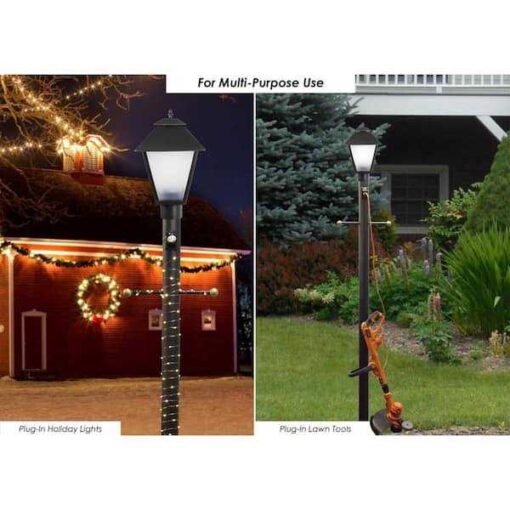 Direct Burial Aluminum Lamp Post, Fits 3 Fixtures, Photo Sensor, Outlet, Crossarm and Inlet Hole Solus - Image 2