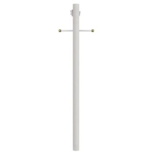 Direct Burial Aluminum Lamp Post, Fits 3 Fixtures, Photo Sensor, Outlet, Crossarm and Inlet Hole Solus