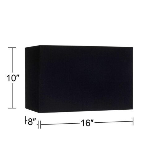 Springcrest Set of 2 Hardback Rectangular Lamp Shades Black Medium 16 Wide x 8 Deep x 10 High Spider with Replacement Harp and Finial Fitting 646X7 - Image 4