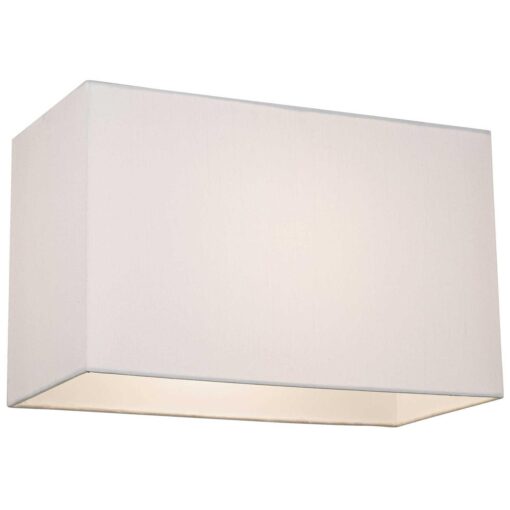 Springcrest Set of 2 White Medium Hardback Rectangular Lamp Shades 16 Wide x 8 Deep x 10 High Replacement with Harp and Finial - Image 3