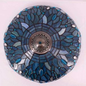 Tiffany Lamp Shade Replacement W16h7 Inch Sea Blue Stained Glass Dragonfly Lampshade For Table Lamps Floor Lamp Ceiling Fixturependant Hang
