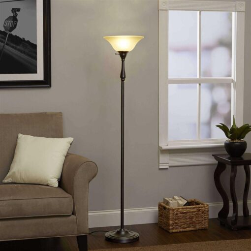 Aspen Creative 23092-01 Amber Transitional Style Replacement Torchiere Glass Shade - Image 3