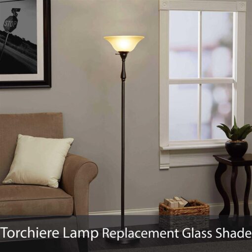 Aspen Creative 23092-01 Amber Transitional Style Replacement Torchiere Glass Shade - Image 5