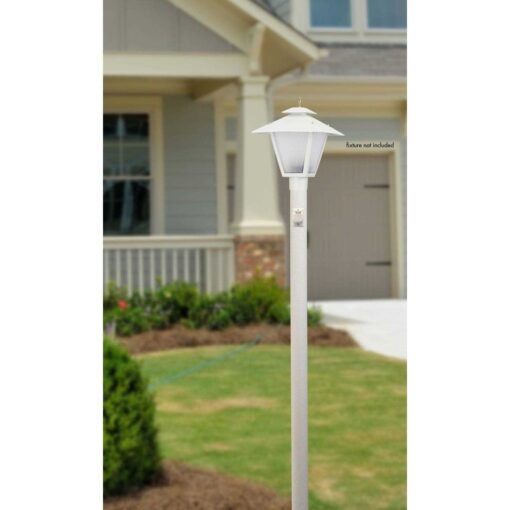 Black 96 High Outdoor Direct Burial Lamp Post with Outlet 93R48 - Image 5