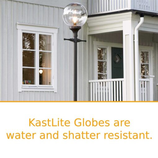 Kastlite Acrylic Lamp Post Globe Smooth Textured with 5.25 - Image 2