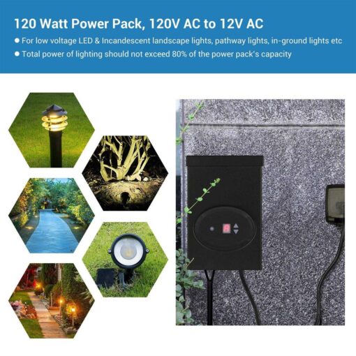 Dewenwils 120w Outdoor Low Voltage Transformer with Timer and Photocell Sensor - Image 4