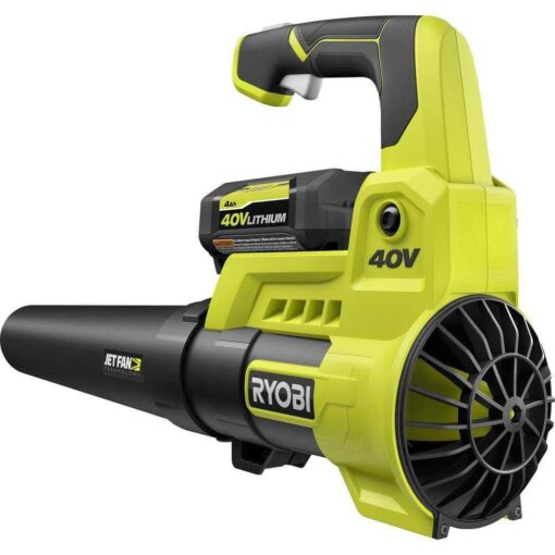 RYOBI 40V 110 MPH 525 CFM Cordless Battery Variable-Speed Jet Fan Leaf Blower with 4.0 Ah Battery and Charger - Image 4