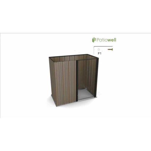 Patiowell 6 ft. D Outdoor Storage Metal Shed with Sloping Roof and Double Lockable Door - Image 5