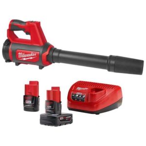 Milwaukee 12V Cordless Lithium-Ion Compact Spot Blower with One 4.0 Ah and One 2.0 Ah Batteries and Charger - M12