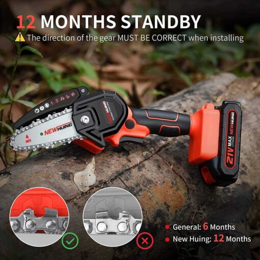 Mini Cordless Chainsaw Kit Upgraded 4 One-Hand Handheld Electric Portable - Image 3